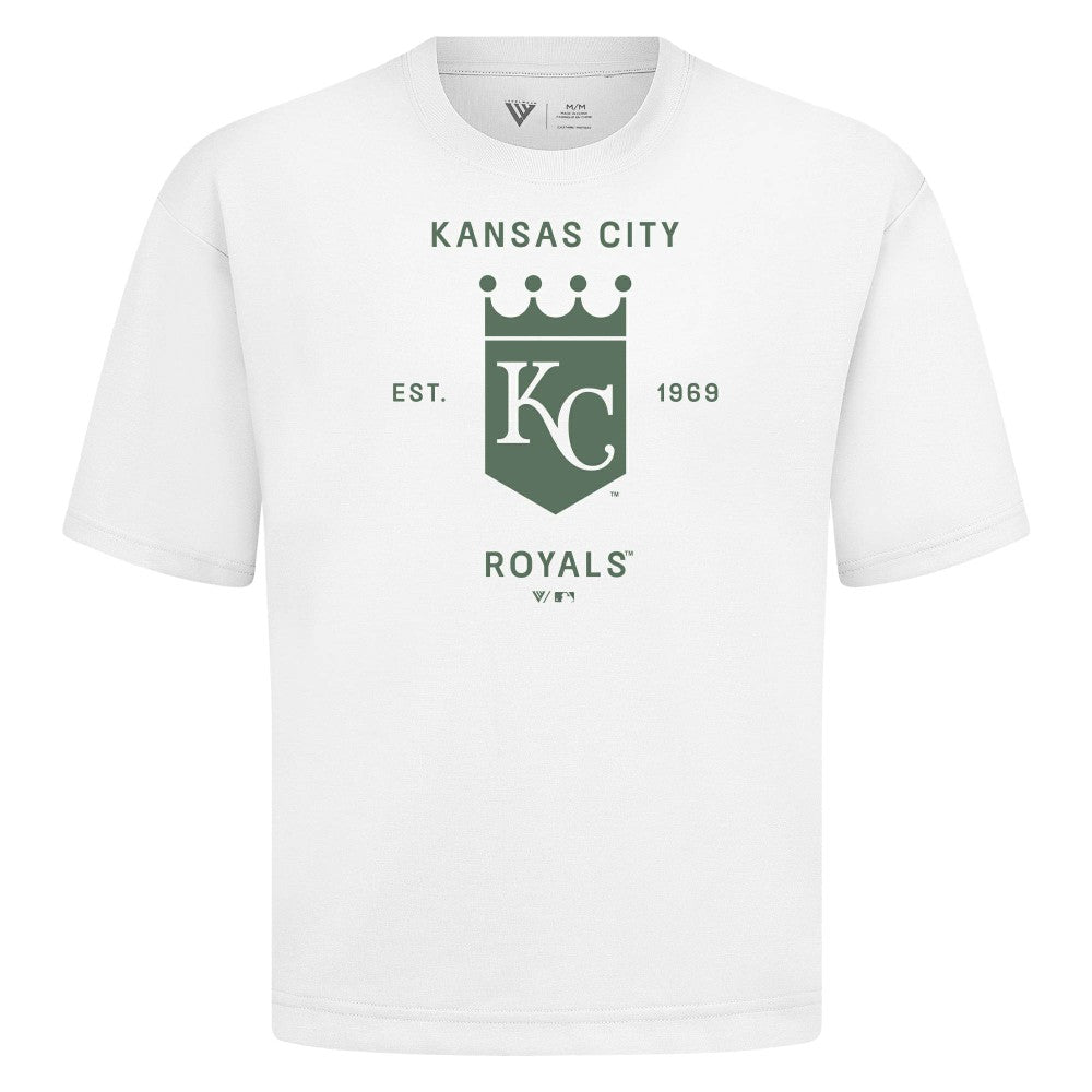 Kansas City Royals Levelwear Crossway Oversized Luxe Signature Knit T-Shirt for sale