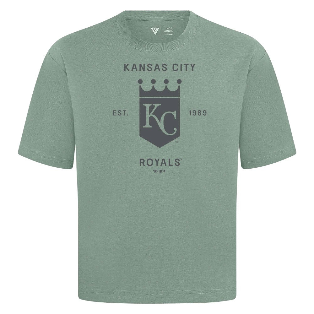 Kansas City Royals Levelwear Crossway Oversized Luxe Signature Knit T-Shirt Discount