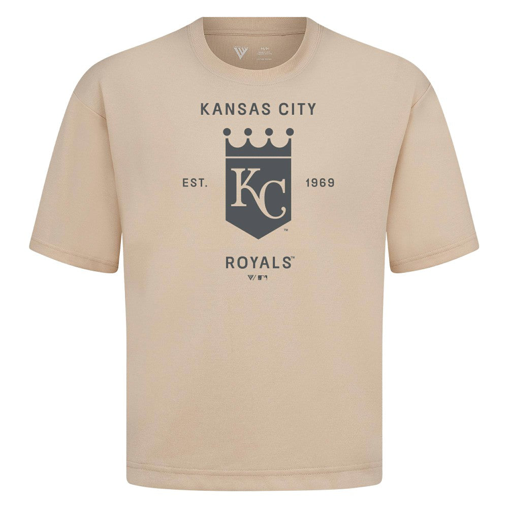 Kansas City Royals Levelwear Crossway Oversized Luxe Signature Knit T-Shirt Sale