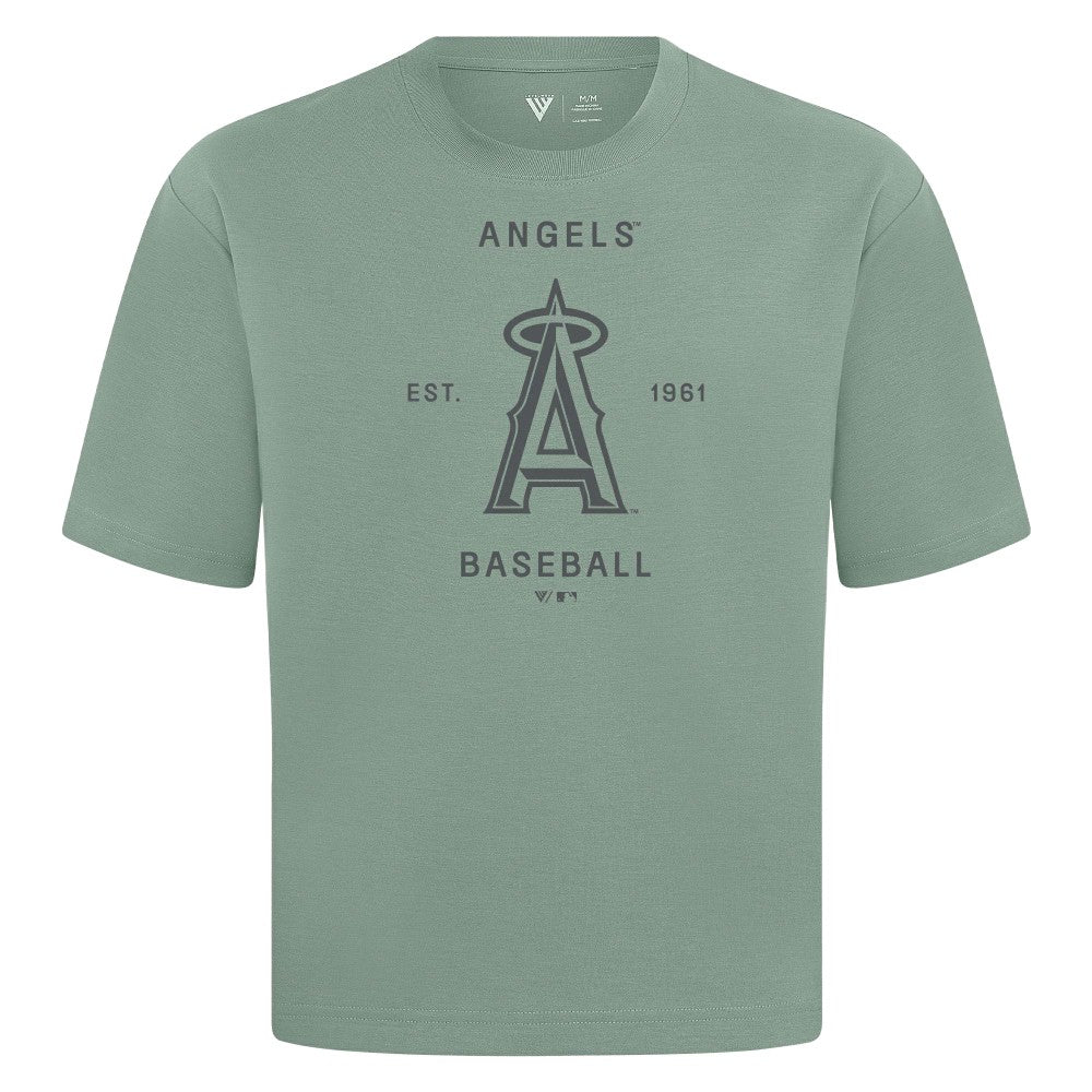 Los Angeles Angels Levelwear Crossway Oversized Luxe Signature Knit T-Shirt for sale