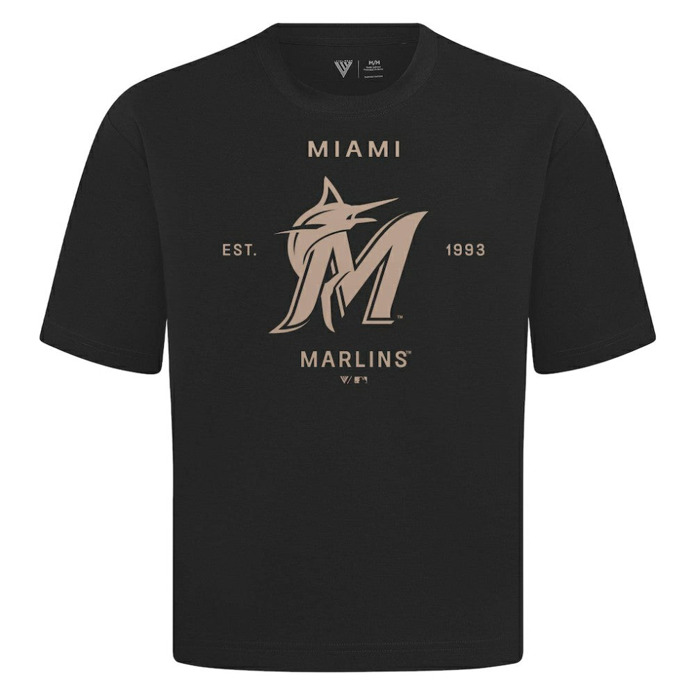 Miami Marlins Levelwear Crossway Oversized Luxe Signature Knit T-Shirt for sale