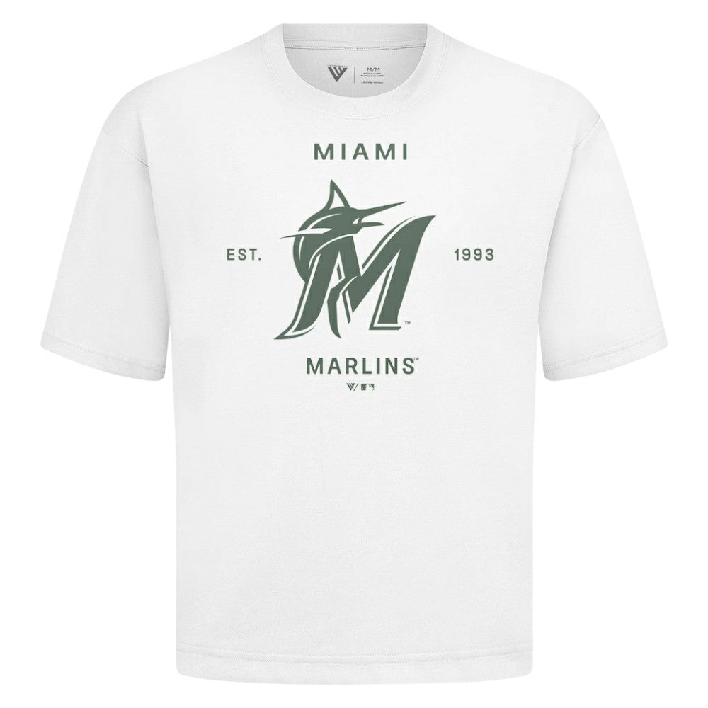 Miami Marlins Levelwear Crossway Oversized Luxe Signature Knit T-Shirt Outlet