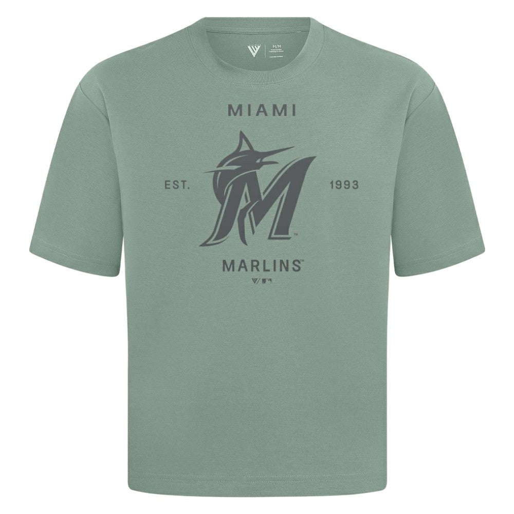 Miami Marlins Levelwear Crossway Oversized Luxe Signature Knit T-Shirt Discount