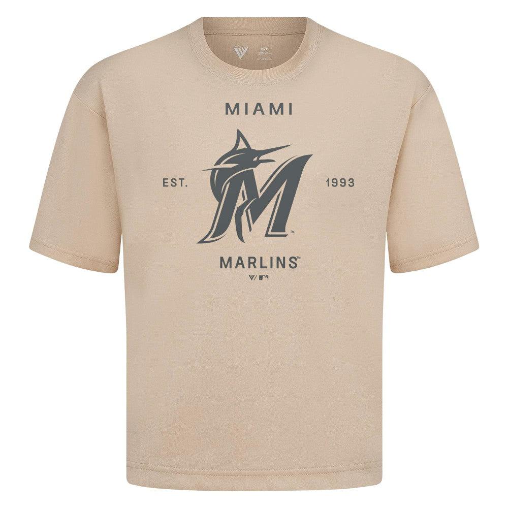 Miami Marlins Levelwear Crossway Oversized Luxe Signature Knit T-Shirt Near Me