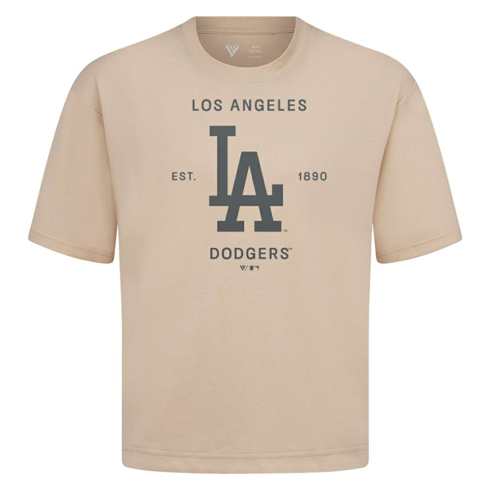 Los Angeles Dodgers Levelwear Crossway Oversized Luxe Signature Knit T-Shirt Discount