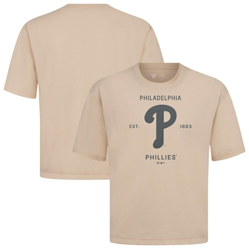 Philadelphia Phillies Levelwear Crossway Oversized Luxe Signature Knit T-Shirt Discount