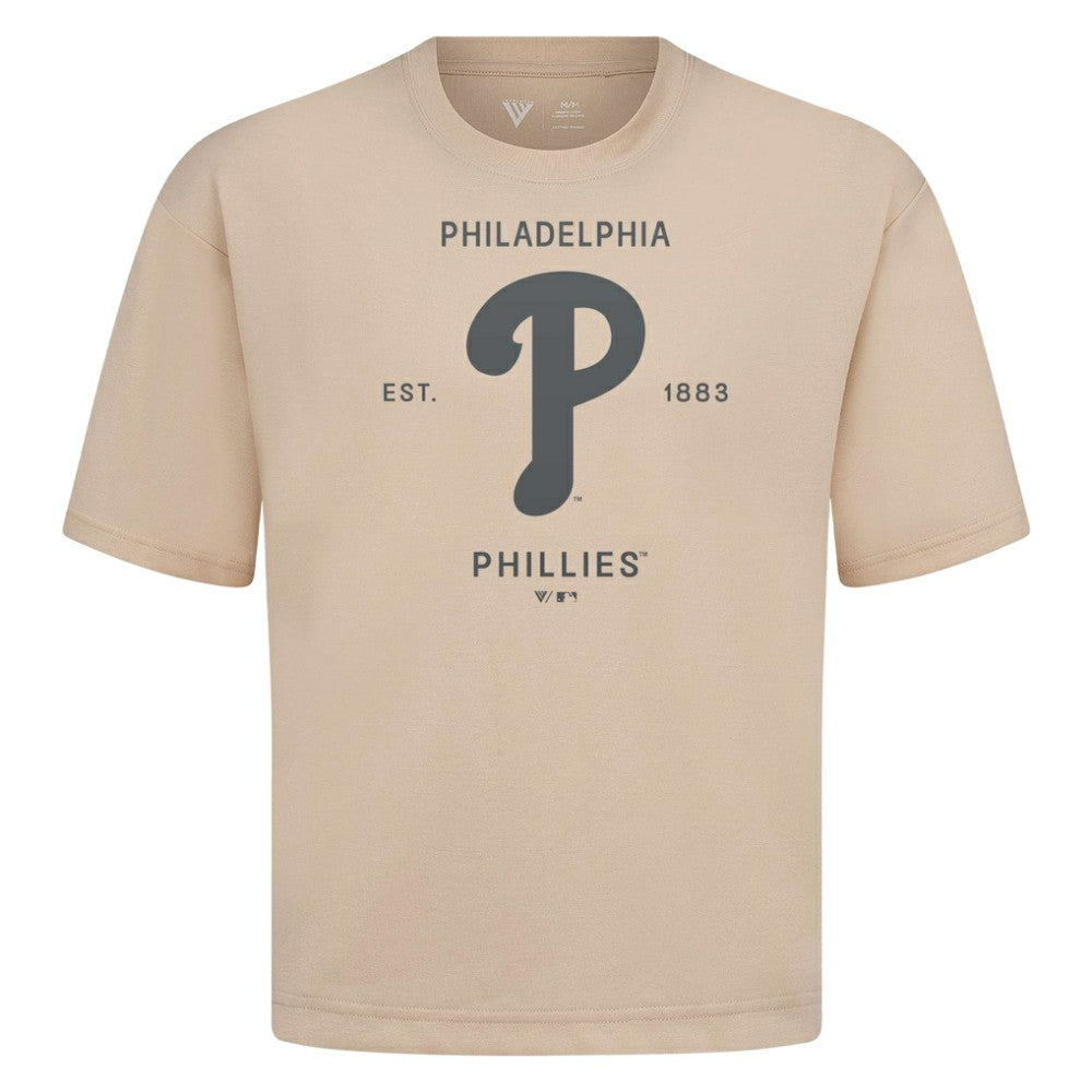 Philadelphia Phillies Levelwear Crossway Oversized Luxe Signature Knit T-Shirt Discount