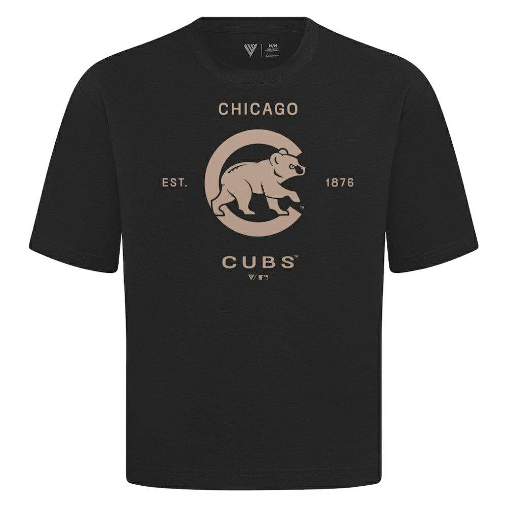 Chicago Cubs Levelwear Crossway Oversized Luxe Signature Knit T-Shirt Discount