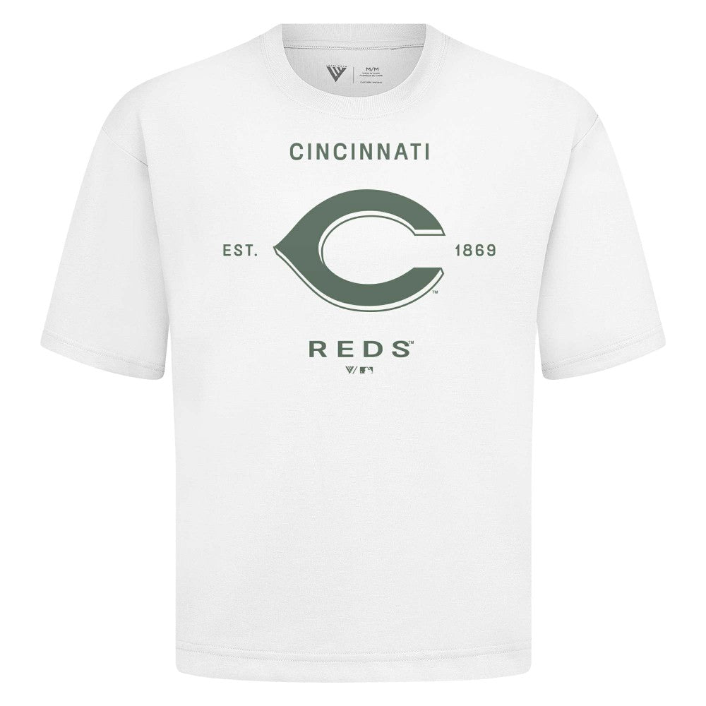 Cincinnati Reds Levelwear Crossway Oversized Luxe Signature Knit T-Shirt Near Me