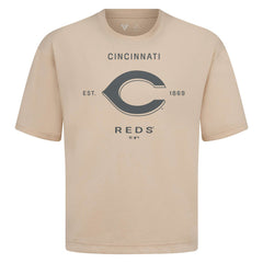 Cincinnati Reds Levelwear Crossway Oversized Luxe Signature Knit T-Shirt Discount