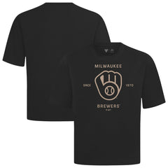 Milwaukee Brewers Levelwear Crossway Oversized Luxe Signature Knit T-Shirt for sale