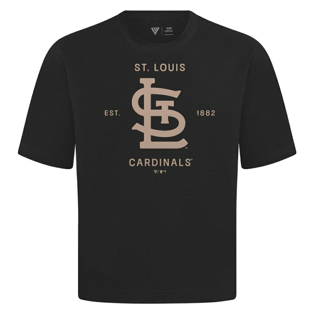 St. Louis Cardinals Levelwear Crossway Oversized Luxe Signature Knit T-Shirt Outlet