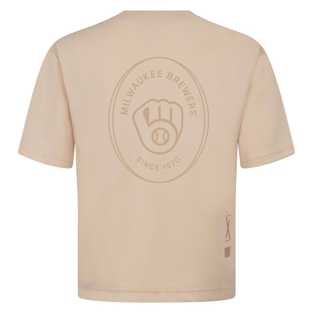 Milwaukee Brewers Levelwear Signet Oversized Luxe Signature Knit T-Shirt Sale