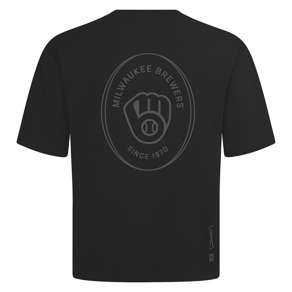 Milwaukee Brewers Levelwear Signet Oversized Luxe Signature Knit T-Shirt Outlet