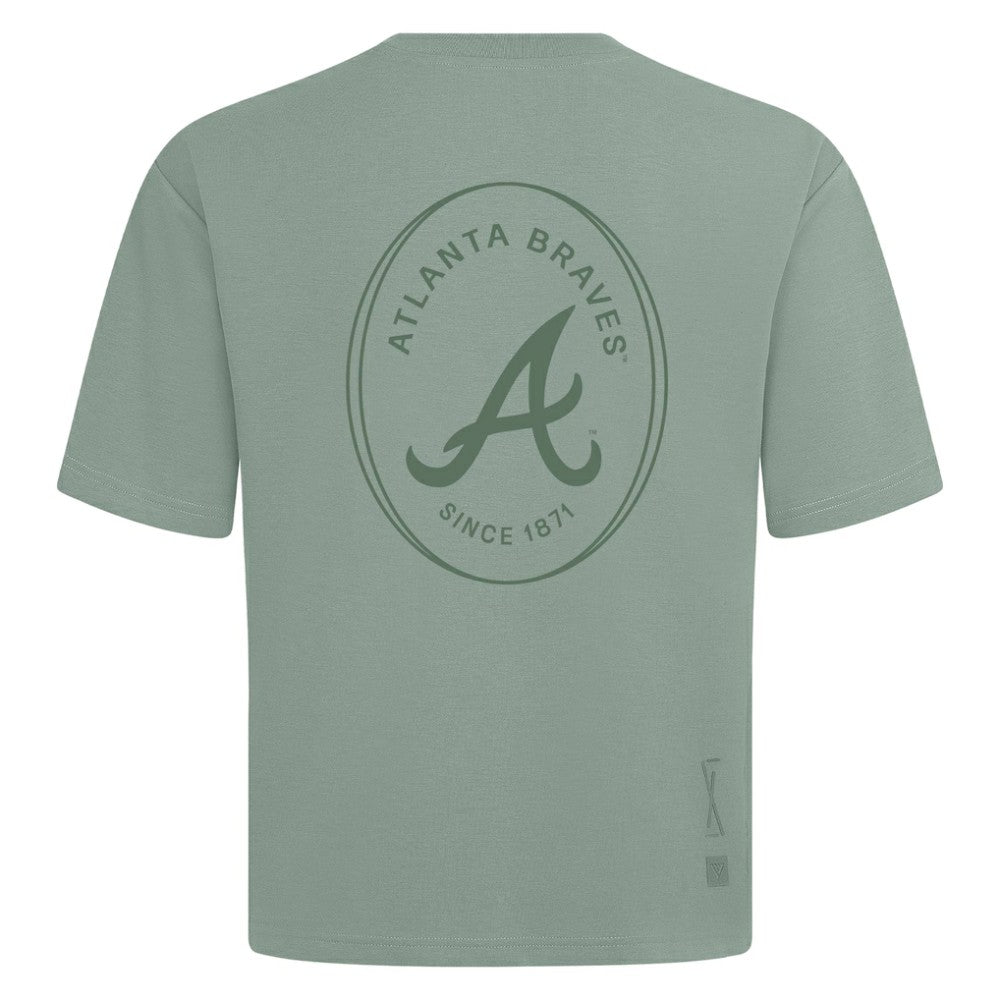 Atlanta Braves Levelwear Register Oversized Luxe Signature Knit T-Shirt Discount