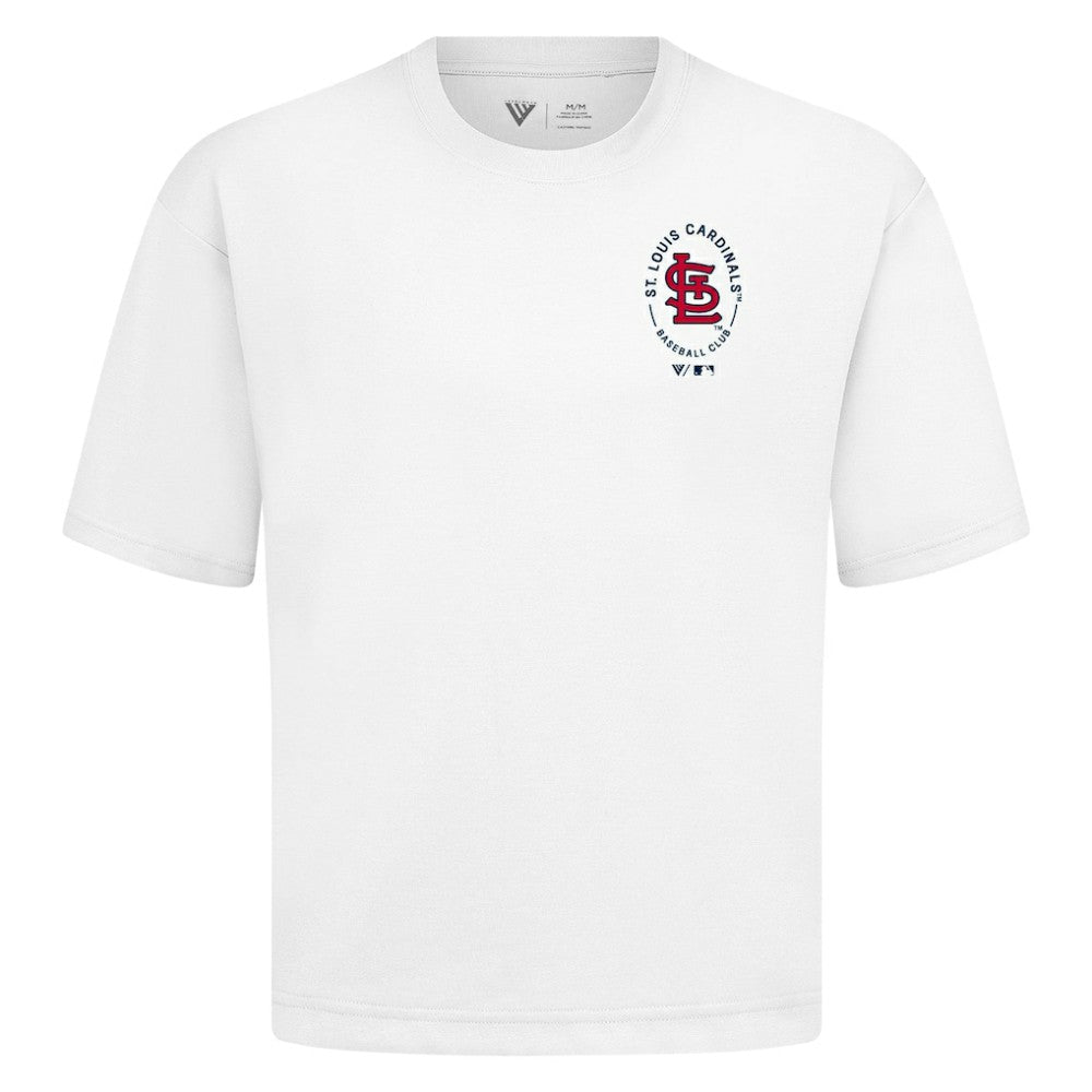 St. Louis Cardinals Levelwear Register Oversized Luxe Signature Knit T-Shirt Outlet