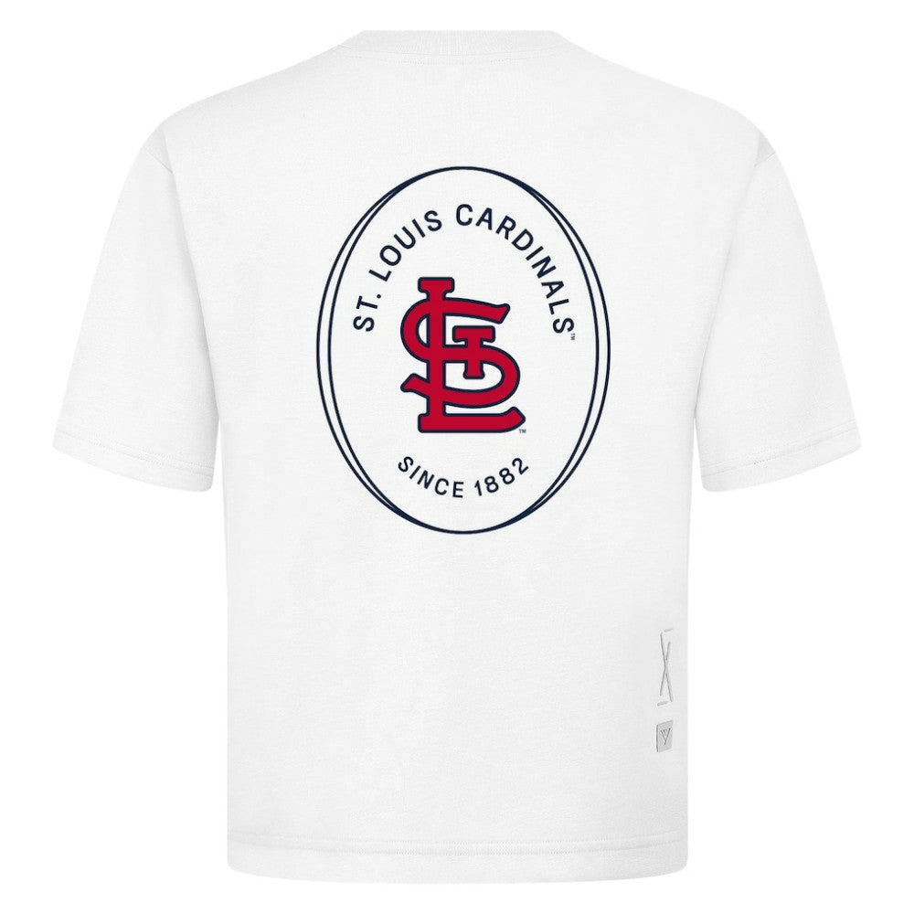 St. Louis Cardinals Levelwear Register Oversized Luxe Signature Knit T-Shirt Outlet