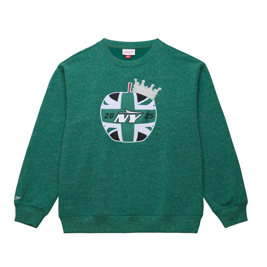 New York Jets Jets In London Throw It Back Fleece Sweatshirt - Green - Mitchell & Ness