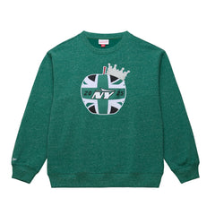New York Jets Jets In London Throw It Back Fleece Sweatshirt - Green - Mitchell & Ness