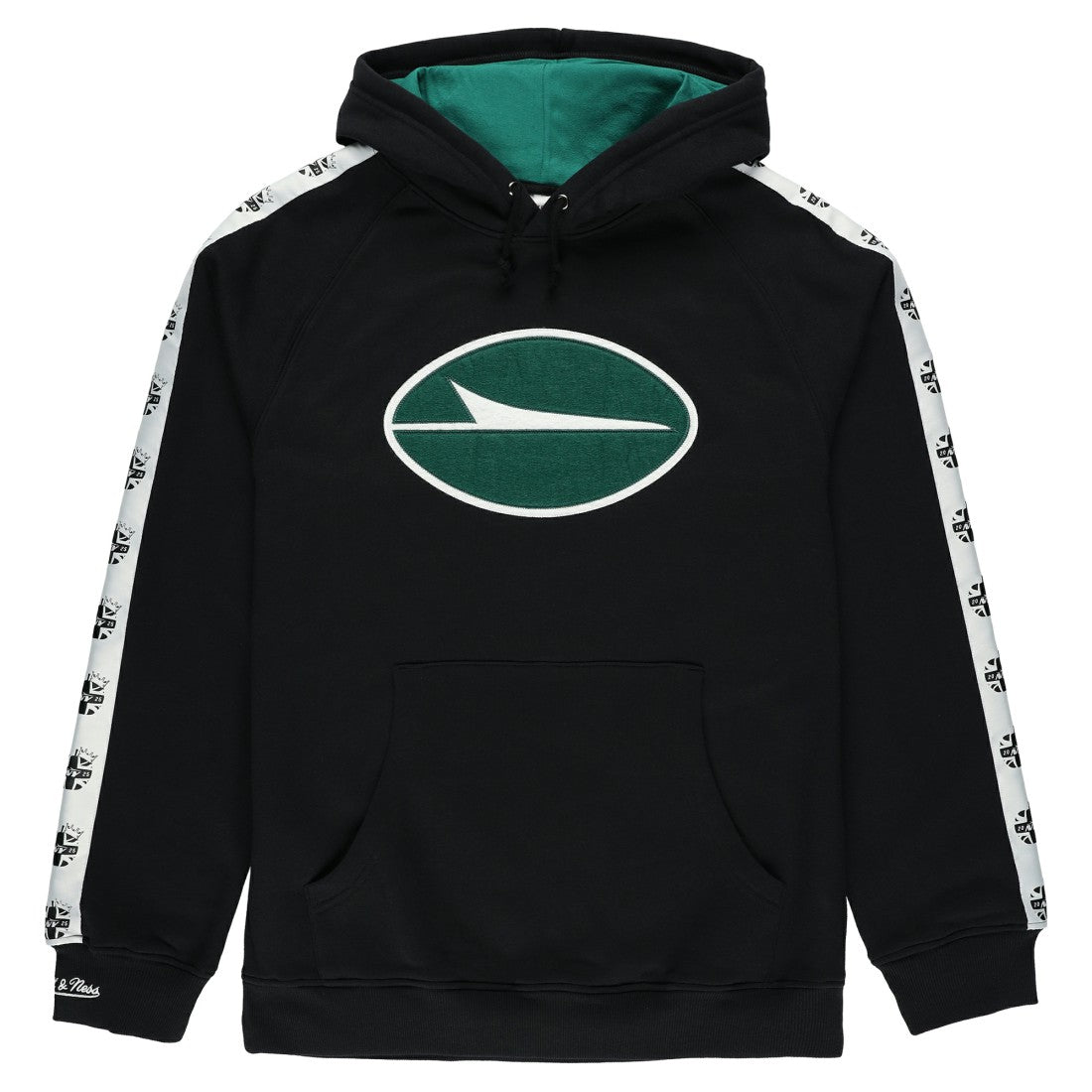 New York Jets In London Big Logo Raglan Hoodie - Black - Mitchell & Ness