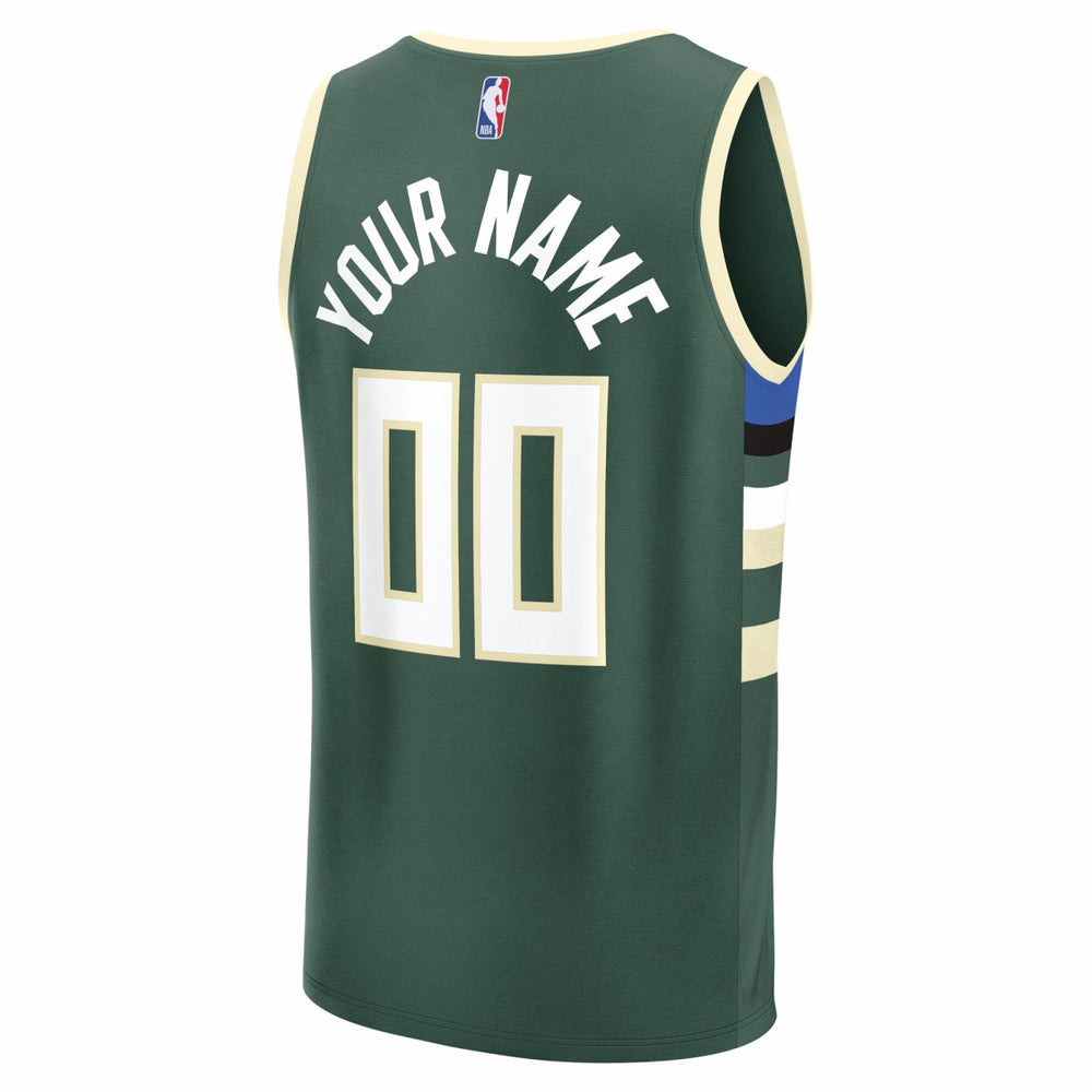 Fanatics Milwaukee Bucks Fast Break Custom Jersey Icon Edition Green