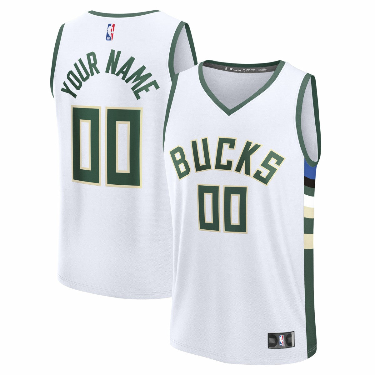 Fanatics Milwaukee Bucks Fast Break Custom Jersey Association Edition White
