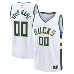 Fanatics Milwaukee Bucks Fast Break Custom Jersey Association Edition White