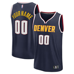 Fanatics Denver Nuggets Youth Fast Break Custom Replica Jersey Navy Icon Edition