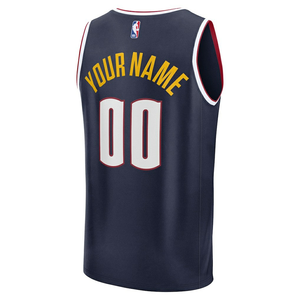 Fanatics Denver Nuggets Youth Fast Break Custom Replica Jersey Navy Icon Edition