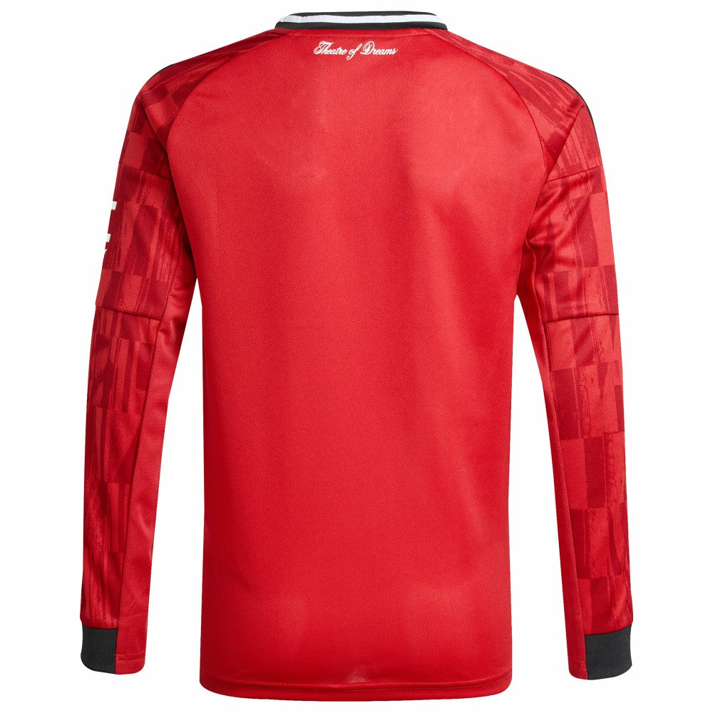 Adidas - Manchester United Youth Home 2025/26 Replica Long Sleeve Jersey - Red