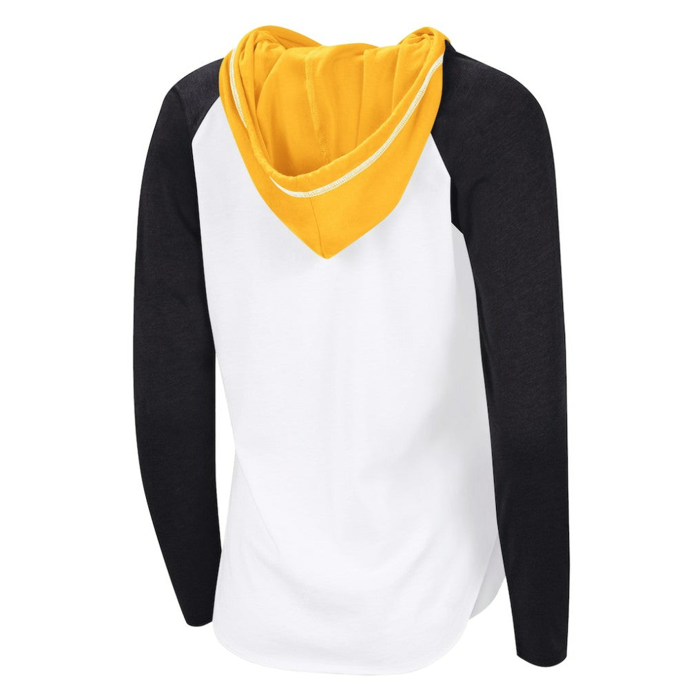 Boston Bruins G-III 4Her by Carl Banks Women's MVP Hooded Long-Sleeve T-Shirt - White | NHL Lifestyle