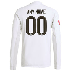 Adidas - Real Madrid 2025/26 Home Long Sleeve Custom Jersey - White
