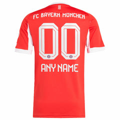 Adidas - Bayern Munich 2025/26 Home Replica Custom Jersey - Red