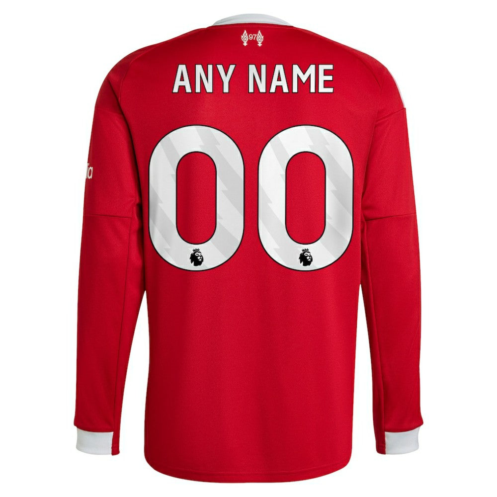 Adidas - Liverpool 2025/26 Home Custom Replica Long Sleeve Jersey - Red