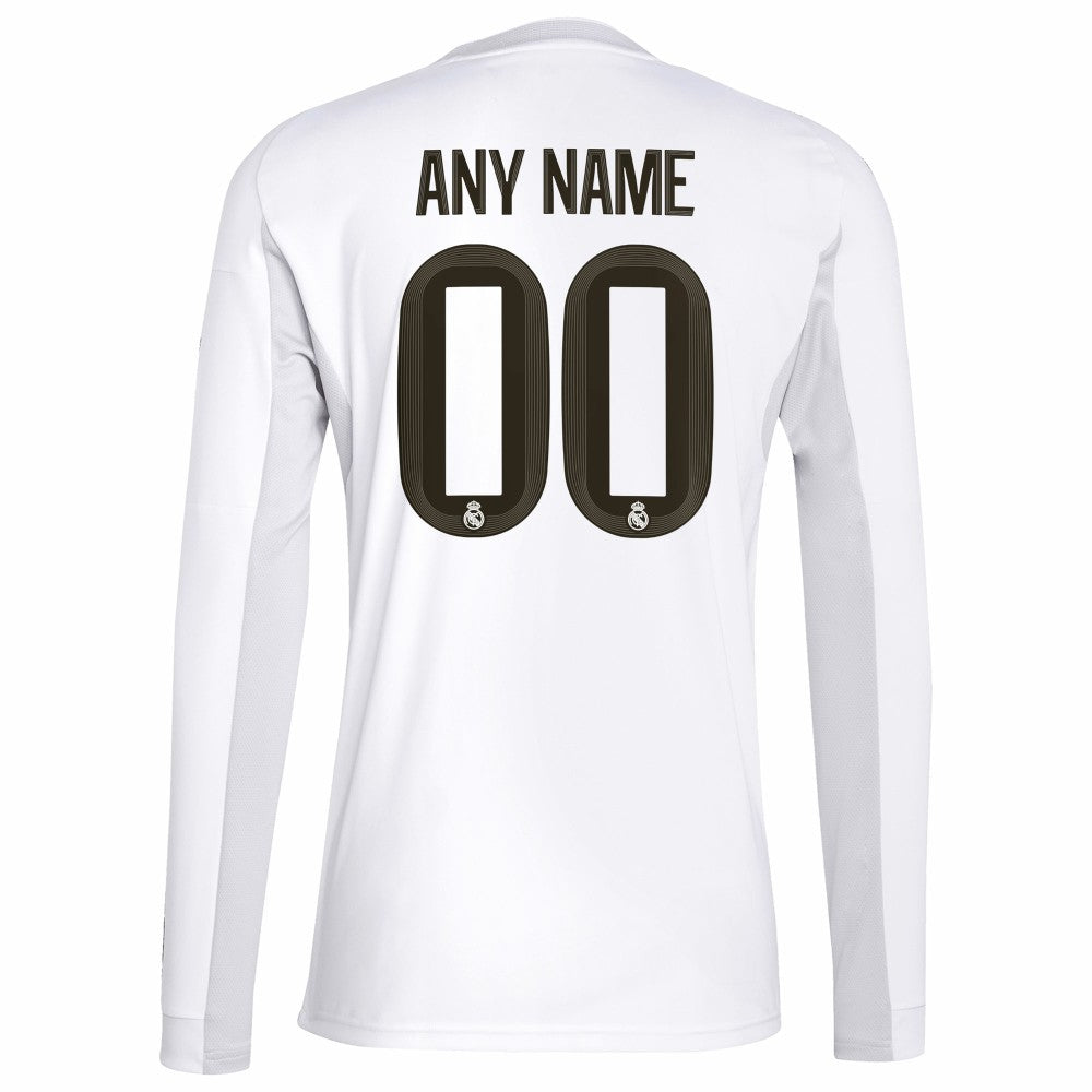 Adidas - Real Madrid 2025/26 Home Replica Long Sleeve Custom Jersey - White