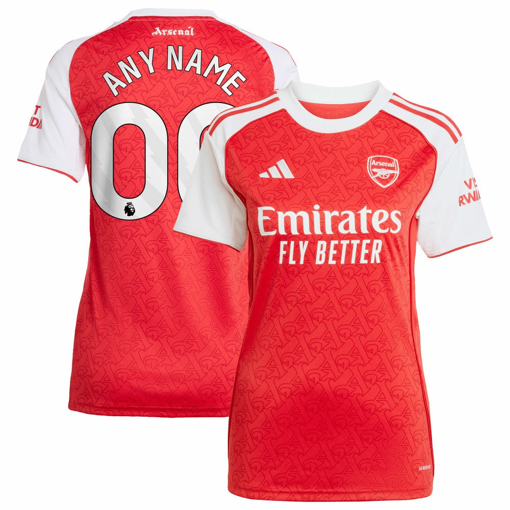 Adidas - Arsenal Women's 2025/26 Home Replica Custom Jersey - Red