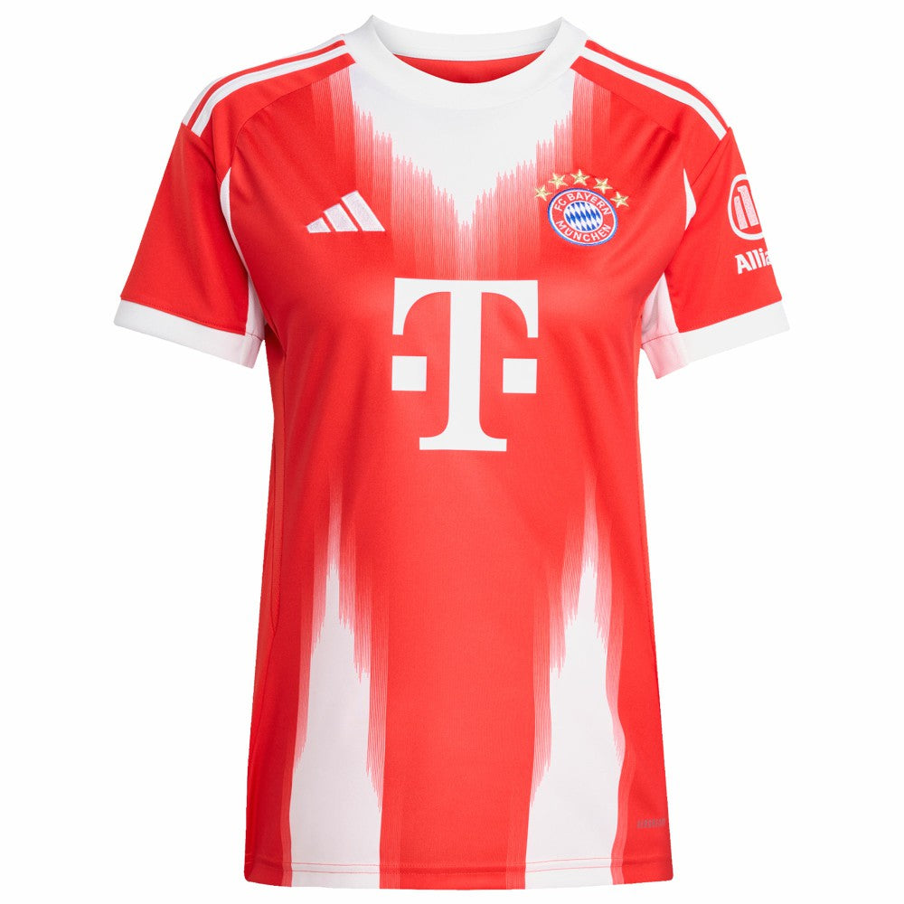 Adidas - Bayern Munich Women's 2025/26 Home Replica Custom Jersey - Red
