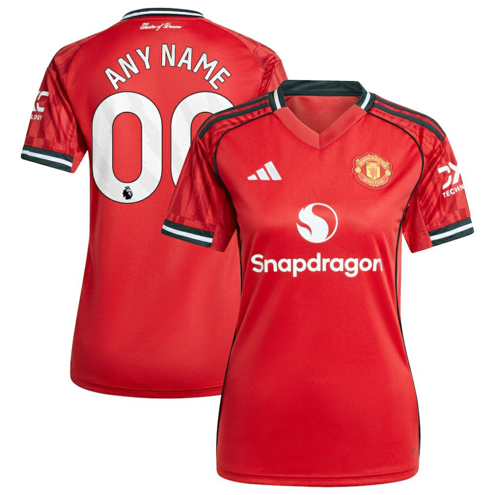 Adidas - Manchester United Women's Home 2025/26 Custom Replica Jersey - Red