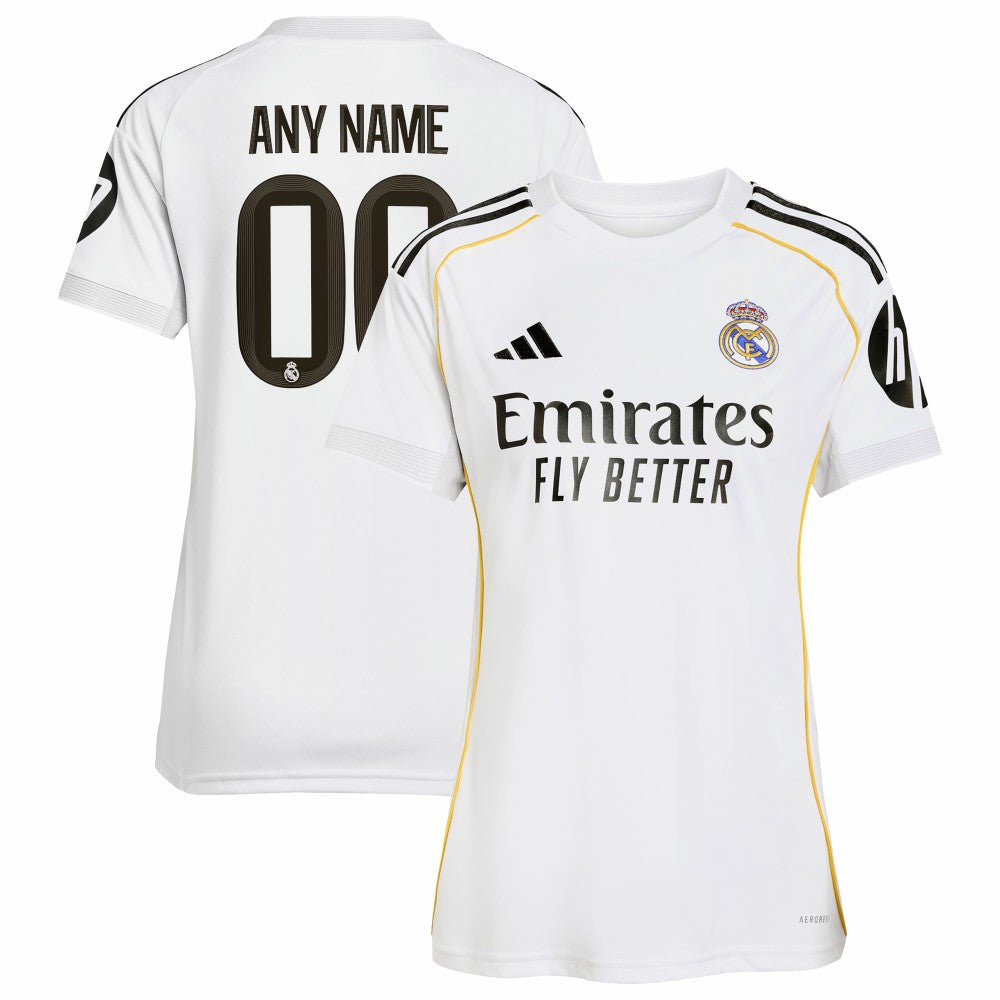 Adidas - Real Madrid Women's 2025/26 Home Replica Custom Jersey - White