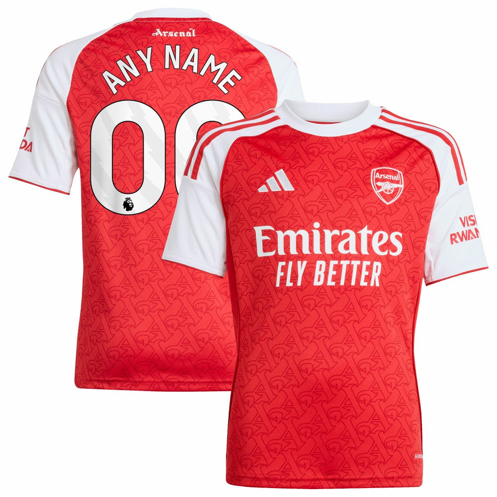 Adidas - Arsenal Youth 2025/26 Home Replica Custom Jersey - Red