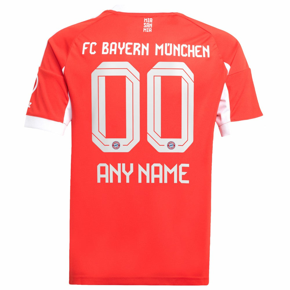 Adidas - Bayern Munich Youth 2025/26 Home Replica Custom Jersey - Red