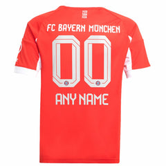 Adidas - Bayern Munich Youth 2025/26 Home Replica Custom Jersey - Red