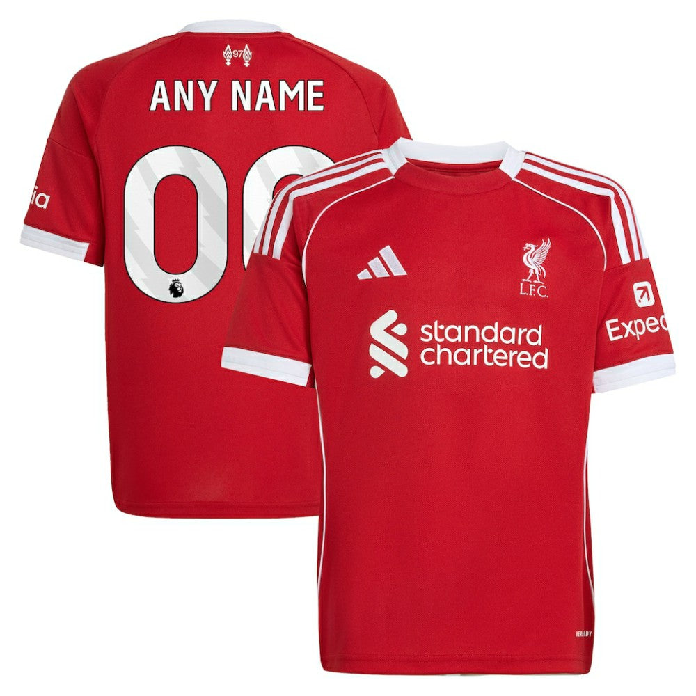 Adidas - Liverpool Youth 2025/26 Home Custom Replica Jersey - Red