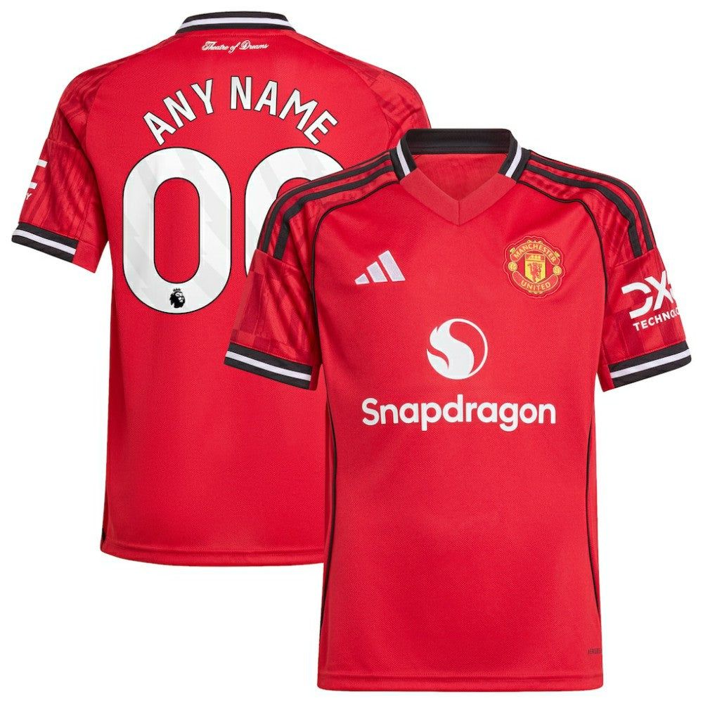 Adidas - Manchester United Youth Home 2025/26 Custom Replica Jersey - Red