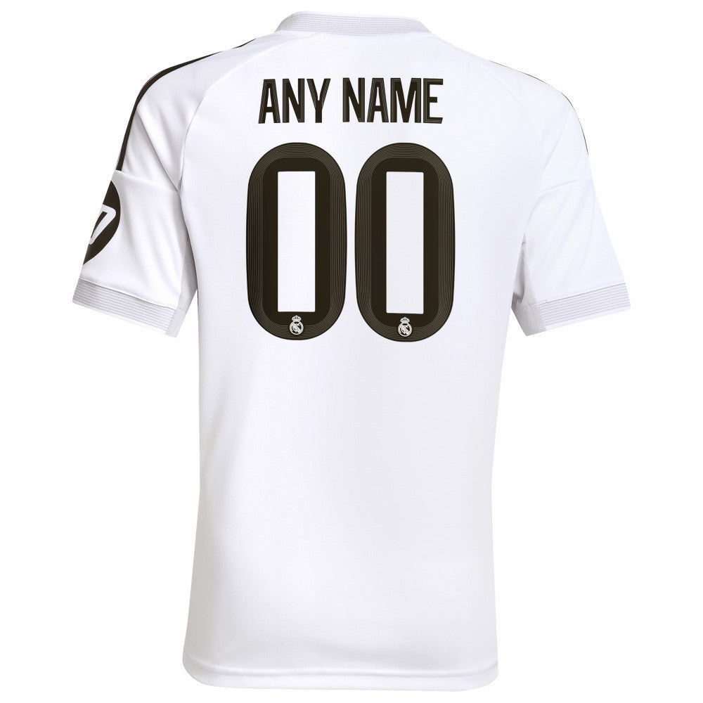 Adidas - Real Madrid Youth 2025/26 Home Replica Custom Jersey - White