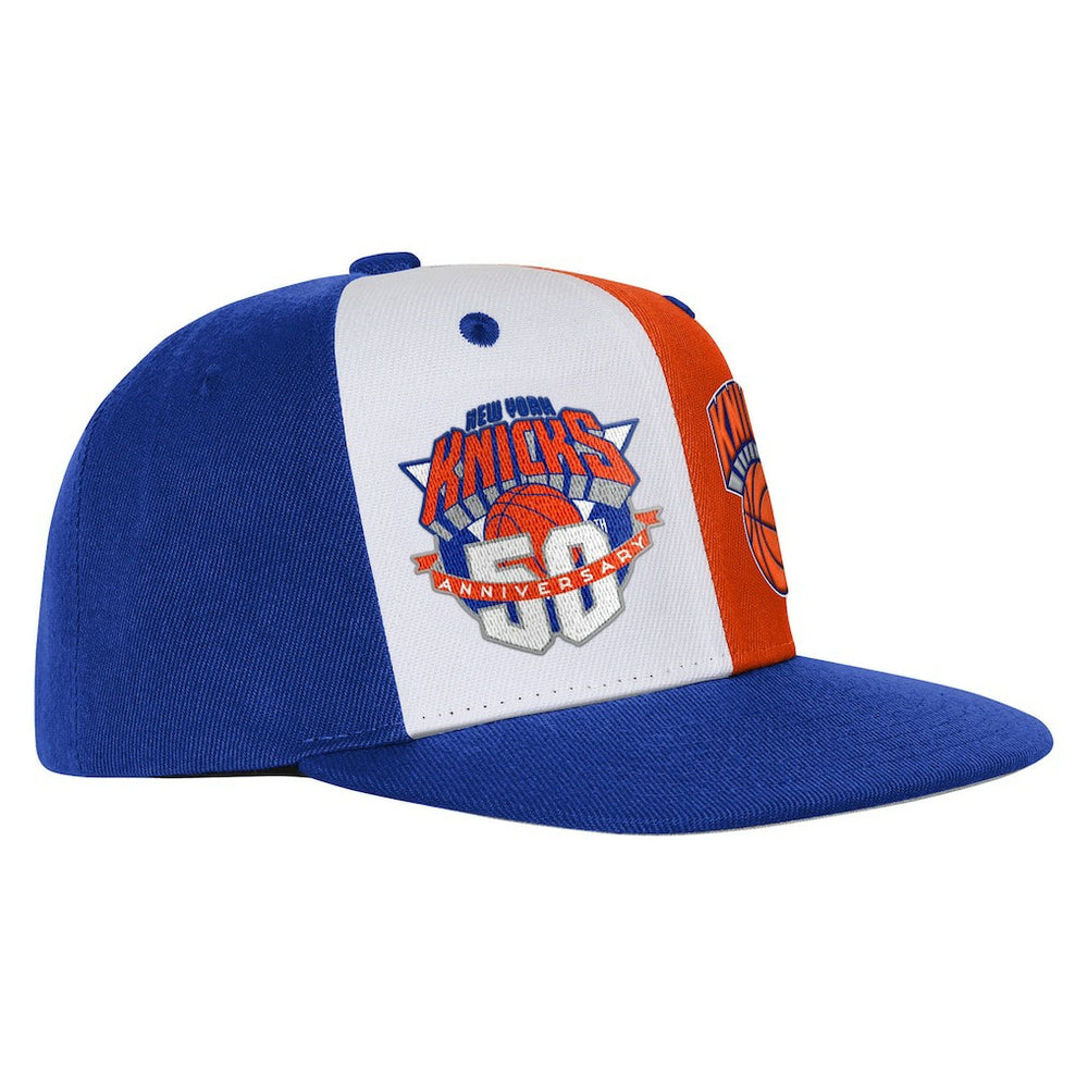 Mitchell & Ness New York Knicks Youth 50th Anniversary Duo Front Snapback Hat Blue