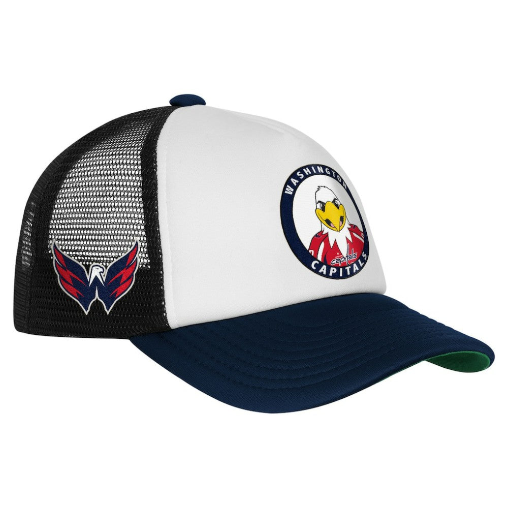 Washington Capitals Mitchell & Ness Youth Mascot Adjustable Trucker Hat - White | NHL sale