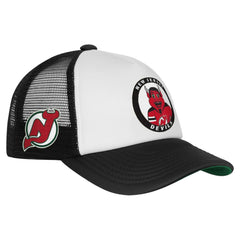 New Jersey Devils Mitchell & Ness Youth Mascot Adjustable Trucker Hat - White | NHL near me