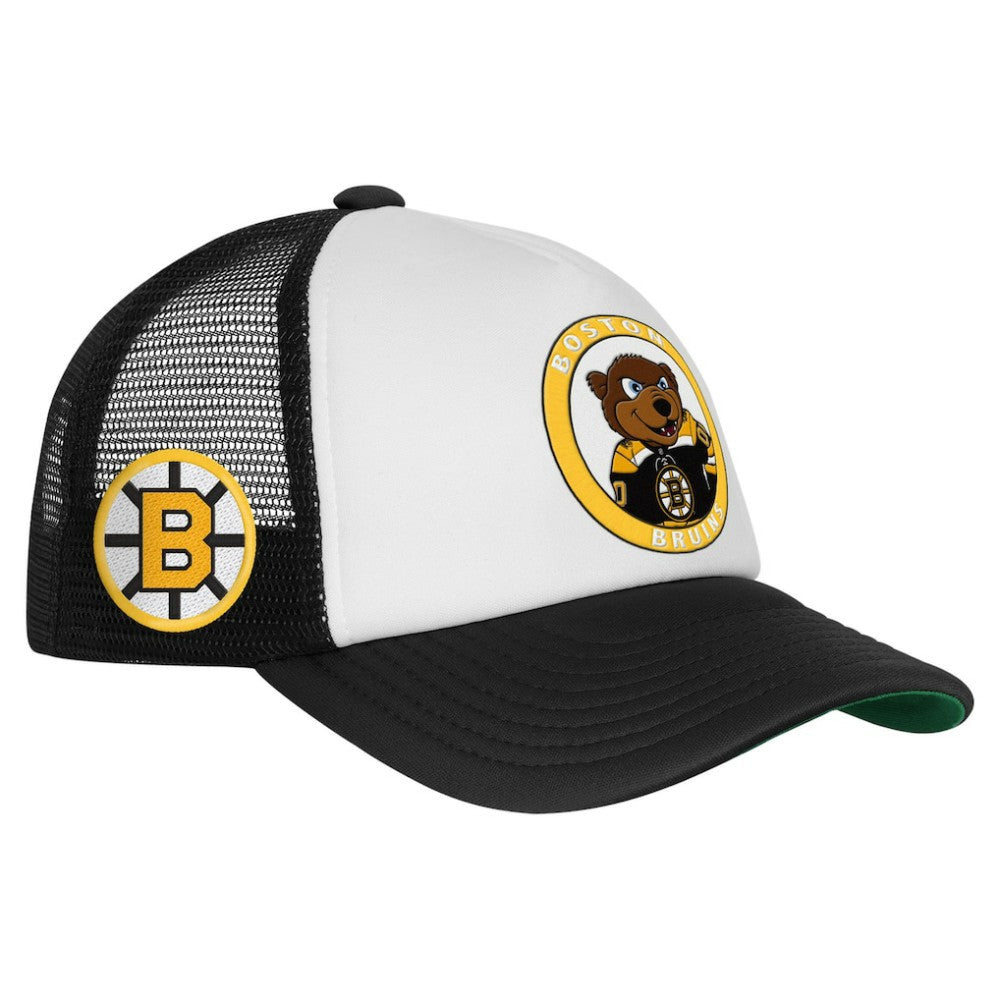 Boston Bruins Mitchell & Ness Youth Mascot Adjustable Trucker Hat - White | NHL sale