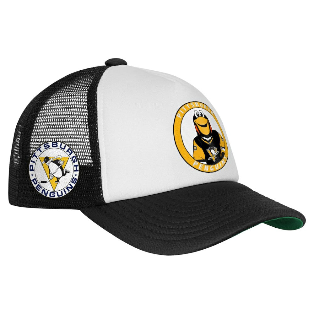 Pittsburgh Penguins Mitchell & Ness Youth Mascot Adjustable Trucker Hat - White | NHL on sale